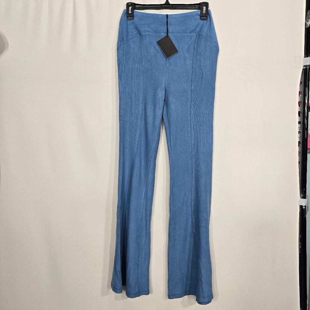 Area Stars Blue Ribbed Flare Pull On Pants Small - Picture 2 of 6